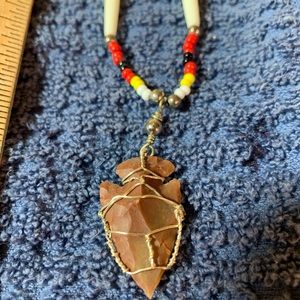 Oglala Lakota arrowhead necklace
